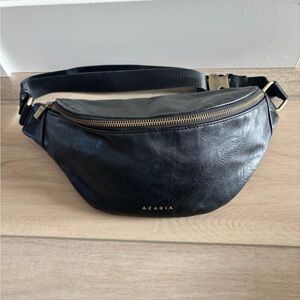 Aria Midnight Black Leather Belt Bag